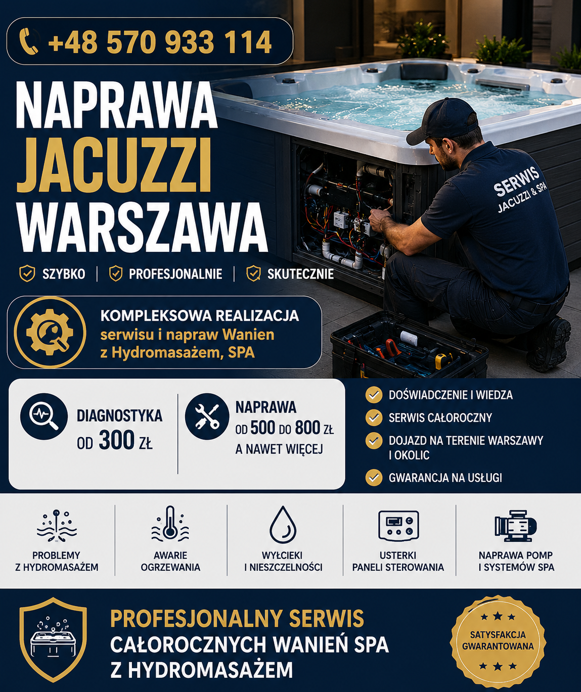 Serwis naprawa jacuzzi w Warszawie i okolicach.